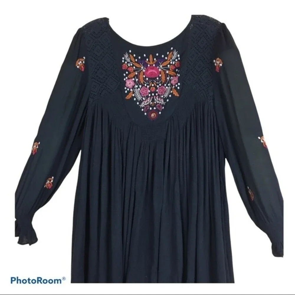 Free People Mohave Embroidered Mini Dress Size S